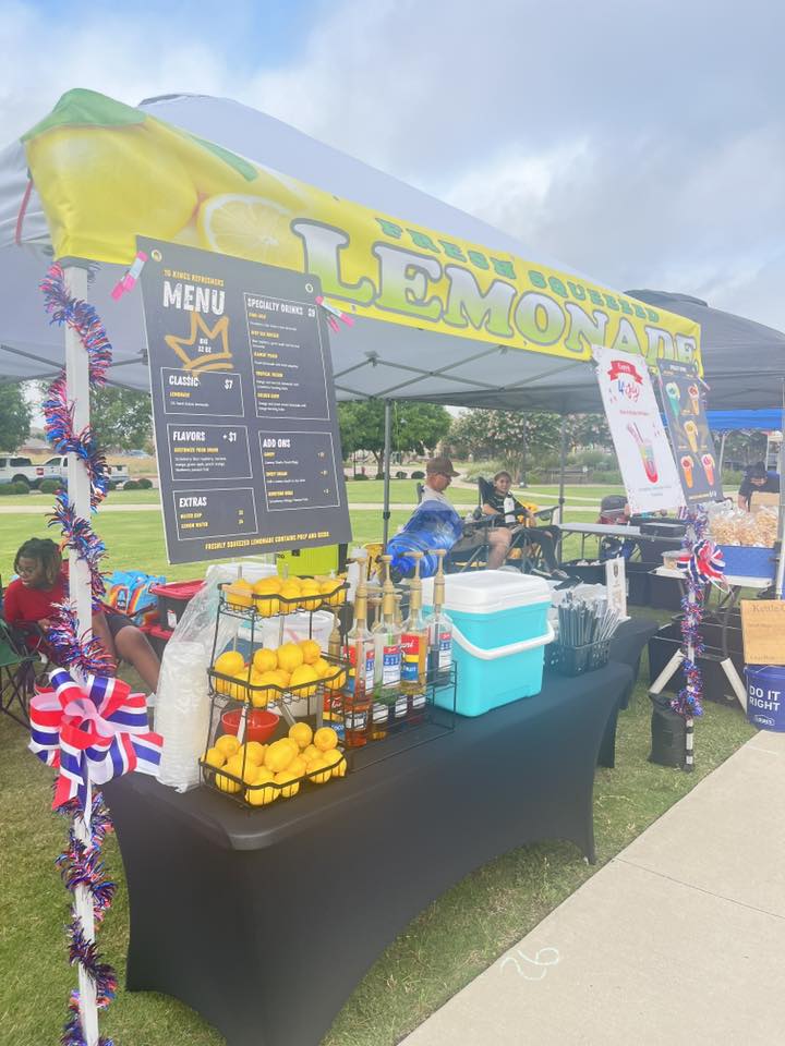 16 Kings Refreshers booth at Melissa Farmers Market
