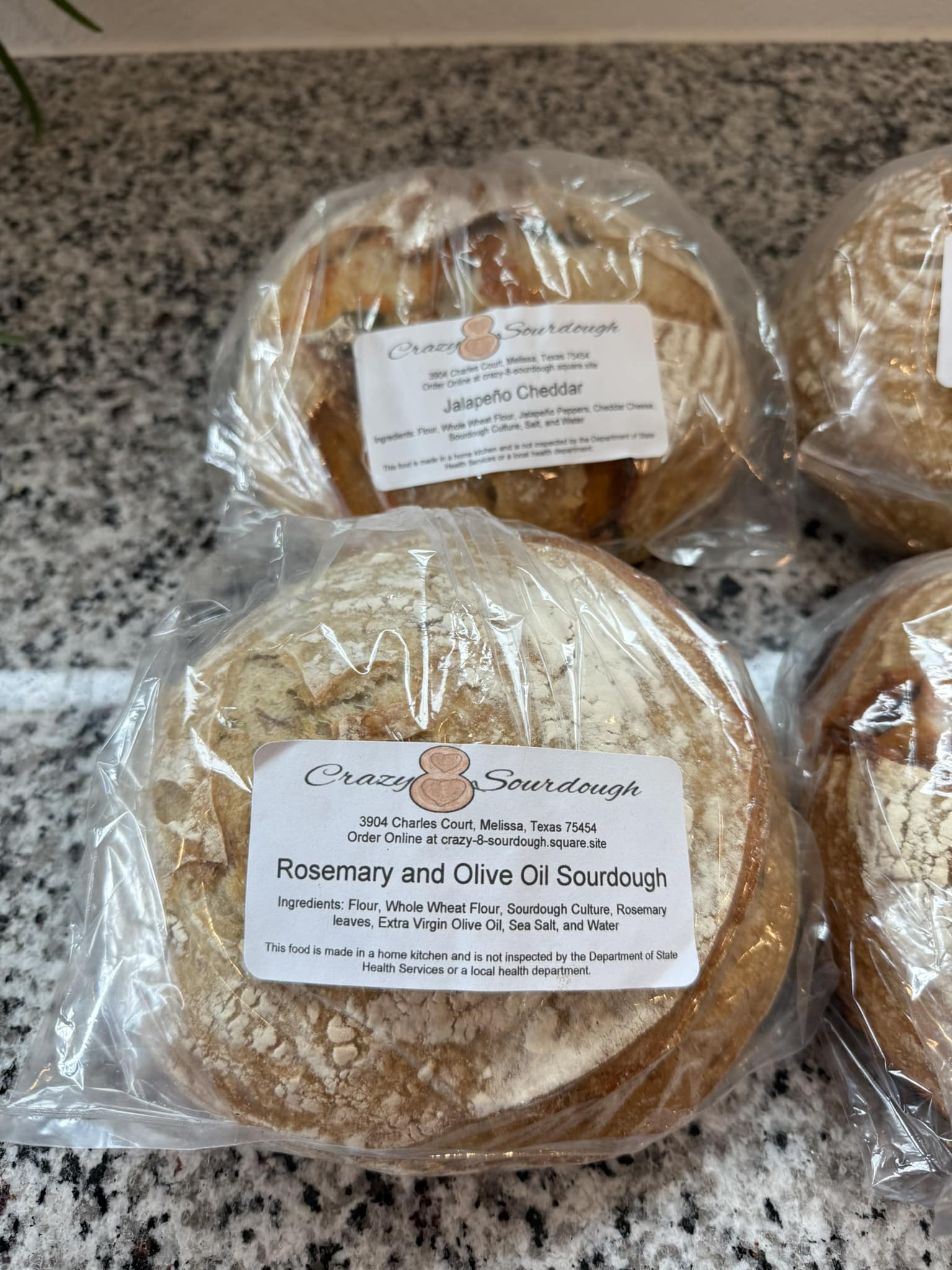 Fresh-Baked Crazy 8 Sourdough Loaves and Slices