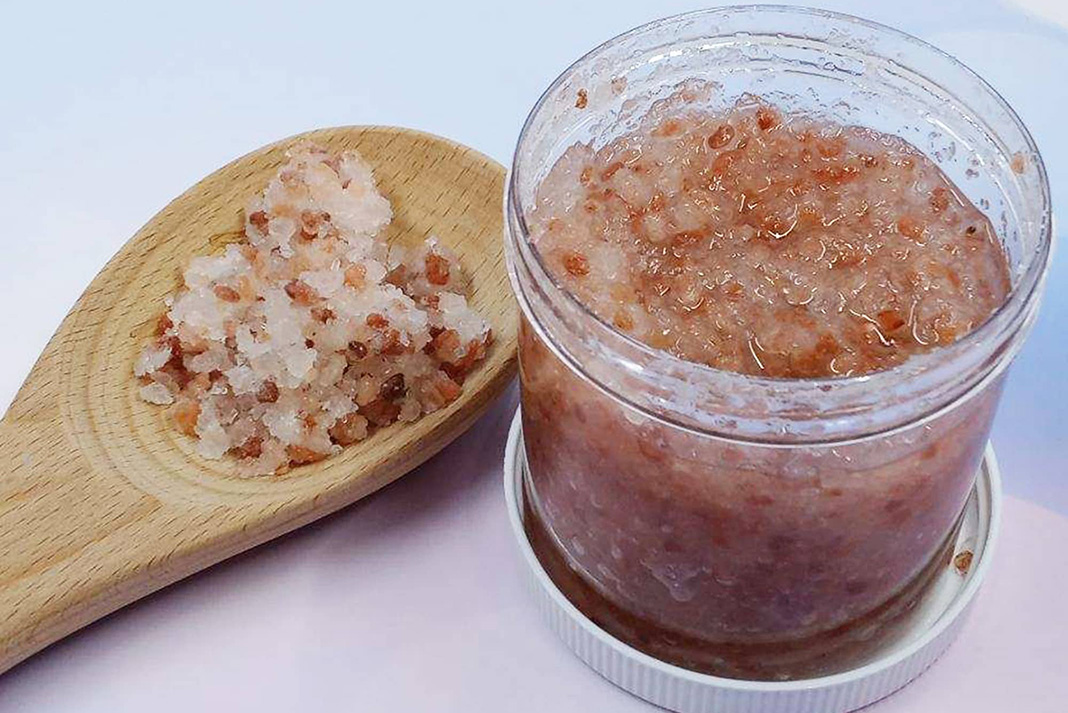 Freshly made salt scrub from Sweet As Sugar Body Butters